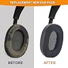 Almohadillas de gel refrescante defean para auriculares Sony WH-1000XM6 (negro) | almohadillas de repuesto de gel refrescante para WH-1000XM6, almohadillas con tela de seda de hielo 8