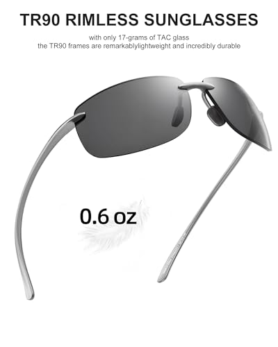 Image of JIM HALO Sport Sunglasses Men Womens TR90 Rimless for Driving Running Golf | Polarized /Non polarized,Lightweight,17g /0.6oz,Rectangle,Wrap Around,Cycling,Fishing,Outdoor Activities