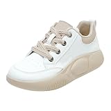 Generisch Zapatos planos para mujer, color blanco, zapatos deportivos para caminar, zapatos casuales, zapatos de mujer, zapatos de plataforma, antideslizantes, cómodos, zapatillas de verano, zapatos