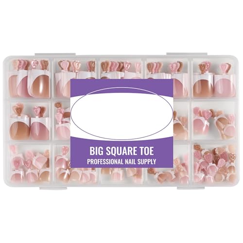 160/128Pieces Breathable Fake Toenails Slimly Profile Press on Toenails Durability ABS Nails Covers for Sensitive Skin Fake Nail