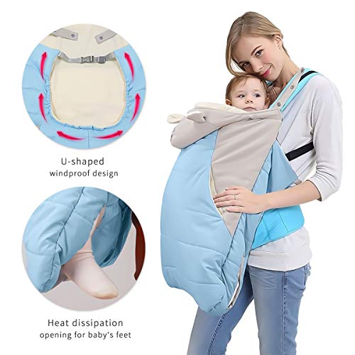 SONARIN Alle seizoenen weer dikke hoes voor babydrager, mantel voor winter warm, past op elke babydrager, winddicht… - Image 5