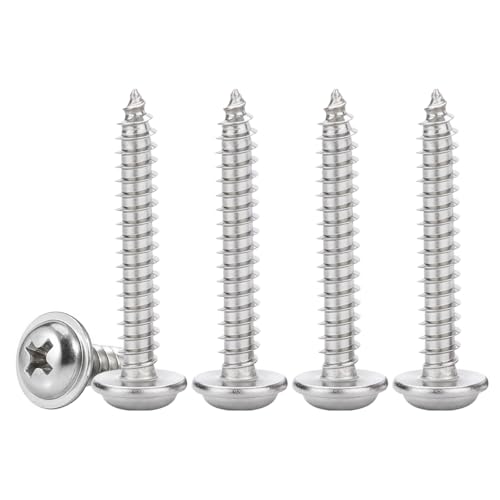 Drenky - Drenky Vis Autotaraudeuses à TêTe Ronde Avec Rondelles M3x30mm Vis Cruciformes à Bois Inox 304 Vis Placo à TêTe Large BombéE, EntièRement Fileté, 50 Pièces