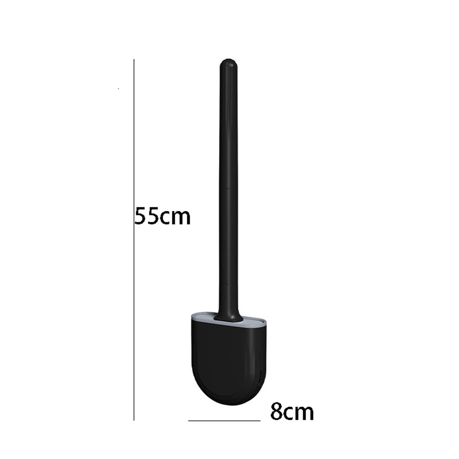 Scopino per WC traspirante a prova di perdite d'acqua con base in silicone Wc testa piatta flessibile setole morbide spazzola strumenti per la pulizia della casa