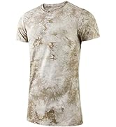 LETAOTAO Mens Tall T Shirts Tie Dye Shirts for Men Extra Long Tshirts Longline Hipster Print Tee ...