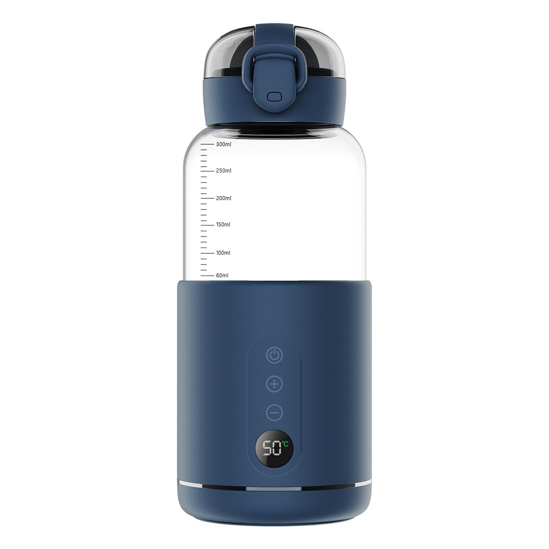 Chauffe biberon sans fil Bleu pour bébé nomade, chauffe biberon portable Charge USB, Température Réglable, Chauffe Lait Maternel Capacité de 300 ml