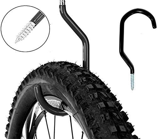 MCIGICM Heavy Duty Bike Hook: 4 Pack Small Size Perfect Hooks | Hangers for Garage Ceiling and Wall Bicycle Storage and Hanging Screw in Bike Storage Hanger