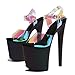 WUXIN H&P Women's 8 Inch Exotic High Heel Sandal Platform Stiletto Pole Dance Shoes US 7, Black