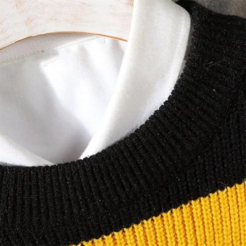 Men Round Neck Knit Pullover Plus Size Striped Sweater Casual Spring Daily Work Long Sleeve Jumper3