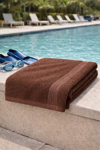 Image of Fitness Mantra Cotton Bath Towel 650 GSM | Heavyweight, Soft & Absorbent | Quick Dry | Large 30 x 60 Inch Towel for Daily Bath Use | 1 Peace| Brown|