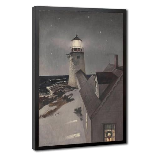 Impression sur toile Snowy Morning Andrew Wyeth cadre suspendu 30x45cm