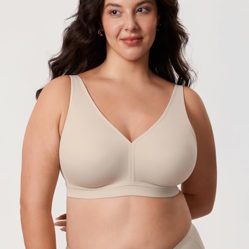 Image of AISILIN Women's Plus Size Wireless Bra Support Comfort Full Coverage Unlined No Underwire Smooth