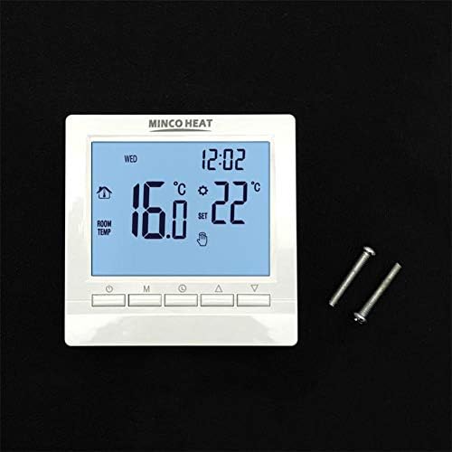 Gas Boiler Heating Thermostat,1.5v Battery Powered Temperature Regulator for Boilers Weekly Programmable(blue Backlight)