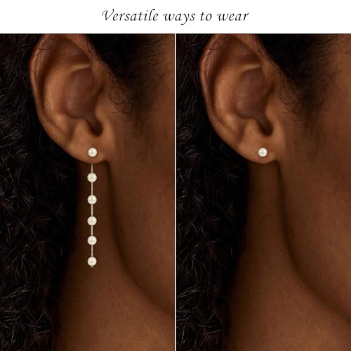 Pearl Necklaces for Women Trendy, 18K Gold/Silver Plated Layered Pearl Necklace Dainty Pearls Choker Necklace and Earring Set Simple Pearls Bracelets Wedding Prom Gold Jewelry for Women Gifts4