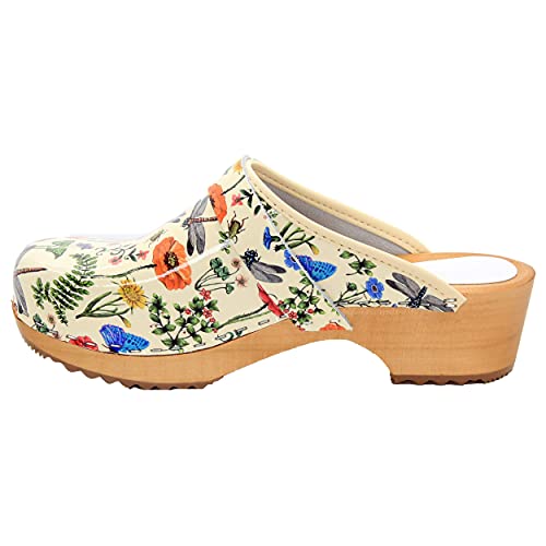 Image of Bjork Maja Wood Open Back Leather Clogs