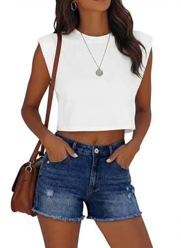Image of CHICZONE Womens Mid-High Waisted Stretchy Denim Jean Shorts