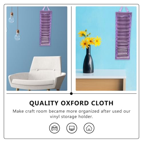 Image of EXCEART Vinyl Roll Holder over Door Hanging Rack 27.1 X 8.4 Inches Waterproof Oxford Cloth Organizer with Multiple Pockets for Vinyl Storage