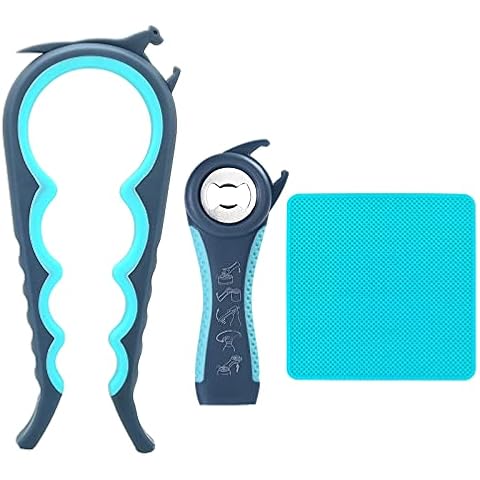 Latest Jar Opener and 5 in 1 Bottle Opener with Rubber Jar gripper Pad Ideal for Seniors with arthritis Weak Hands Cover