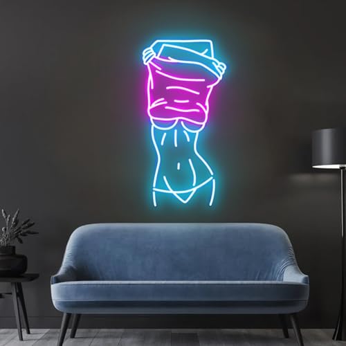 Image of Lady Neon Signs for Wall Decor 23.6 inches Led Women Sexy Lights Sign for Birthday Party Bedroom Bar Club Game Room Decoration Gift