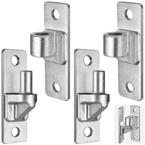 Image of Heavy Duty 4.9 inch Gate Hinges, Steel Hinges with Hot-Dip Galvanized Finish, 2‑Pack Wall‑Mount Female & Male Hinges for Fences & Farm Gates, 600 lbs Capacity