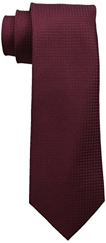 Calvin Klein Men s HC Modern Gingham Tie, Burgundy, One Size