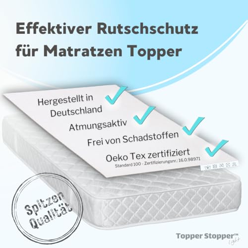 Topper Stopper 90 x 200 cm Matratzen Stopper Boxspringbett Antirutsch für Matratzen Antirutschmatte für Bett Matratzenstopper Anti Rutsch für Topper Boxspringbett Antirutschmatte Matratzenunterlage
