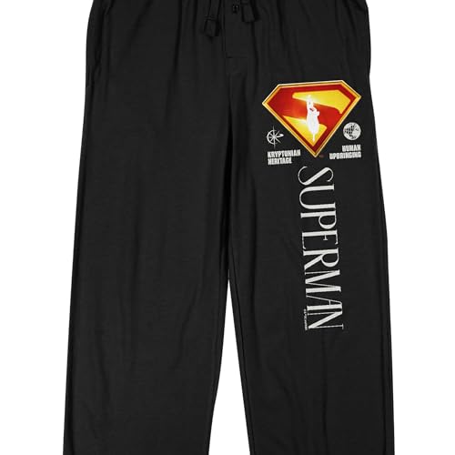 Bioworld Superman 2025 Kryptonian Heritage Human Upbringing Adult Black Sleep Pajama Pants2