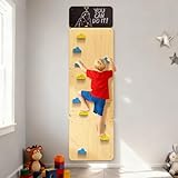 DOLEMODUO Wooden Climbing Wall, Kids Indoor Climbing Wall Panels with 12 Rock Holds, Montessori Climbing Toy for Playroom & Home Gym, Aged 3+