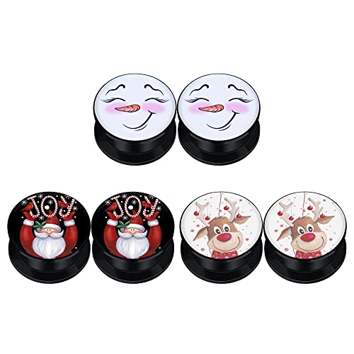 KOOBODY Lot de 3 paires de plugs en acrylique de style de Noël - Pour homme et femme Cover