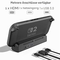 RREAKA für Nintendo Switch 2 Dock Station, tragbar 4K@60Hz HDMI-TV-Docking-Station mit HDMI-Kabel im Lieferumfang, USB-/Type-C-Anschluss, Ersatz für Switch 2 NUR – Ansicht 5