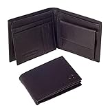 Linda Chiarelli portafoglio uomo vera pelle made in Italy blocco RFID grande portafogli con patella porta tessere, carte di credito e portamonete doppio scompartimento banconote vintage PORT259BK NERO