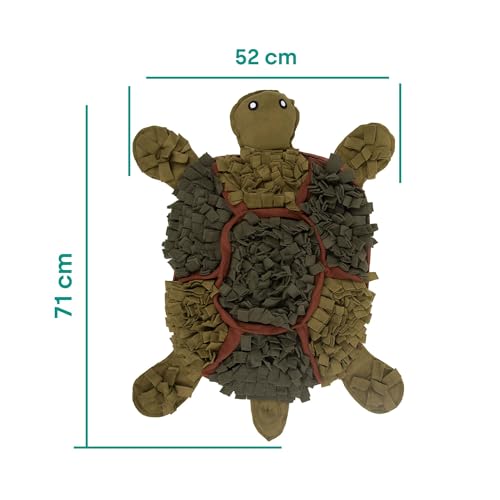 Emmi-pet Schnüffelteppich Schildkröte - Intelligenzspielzeug für Hunde 52x71cm | Geruchstraining & Belltraining | langsames Fressen | maschinenwaschbar | freundliches & weiches Material