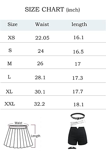 Procos Women's Punk Skirt With Shorts Asymmetrical Skirt High Waist Plaid Pleated Goth Mini Skirt #TOP1