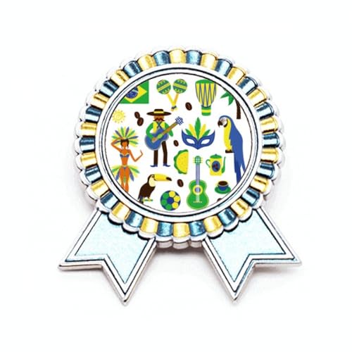 Broche perroquet de football Coffee Brazil M en métal aux finitions soignées