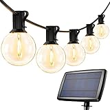 💡【Instalación Fácil y Flexible】Obtiene una guirnalda bombillas exterior 25 LEDs y 7.62 metros. Inserte la clavija en el suelo o monte el soporte en cualquier pared. El panel solar se puede desenroscar fácilmente del soporte sin quitar todo el soporte.