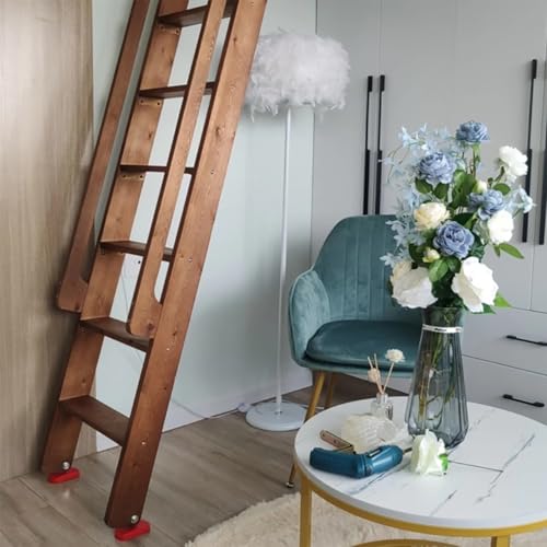 Escalera de escape resistente de madera de 200 cm con pasamanos seguro 3