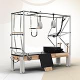 Pilates Reformer, PAETA Wooden Reformer Pilates Machine with Cadillac Trapeze Table, Pilates Equipment for Home Workout and Studio, Includes Sitting Box, Jumpboard(Reformer Cadillac)