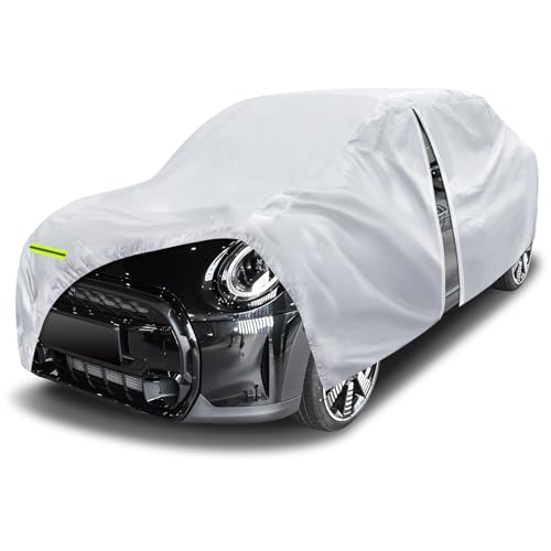 Image of 6 Layers Car Cover Waterproof All Weather for Automobiles, Size A1 Universal Fit for Nissan Versa, Kia Rio, Hyundai Accent, Audi TT, Porsche 718, etc (UP to 177 inch), Silver