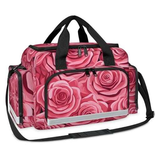 GzLeyigou First Aid Bags Empty, Dreamy Roses Emergency Bag First Aid Kit Multiple Compartment Kit Carrier On Call Trauma Bag For Paramedics Emergency Medical Supplies Kit
