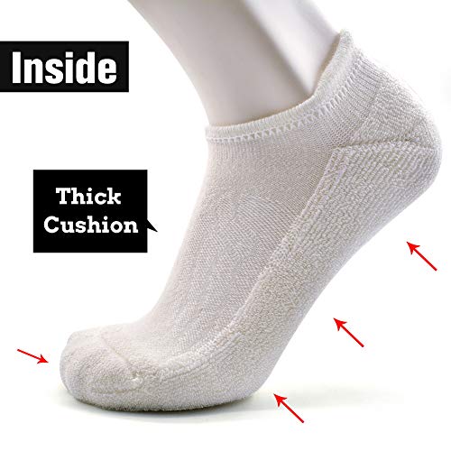 Busy Socks White Wool Blend Socks For Hiking, Compression-Fit Cushioned Running Hiking Cycling Socks For Men Women Ankle Athletic, White, Large, 3 Pairs #TOP3