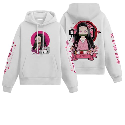 Image of Eshaaver Anime Inspired Design Unisex Pullover Hoodie, Black, Graphic Print Front and Back