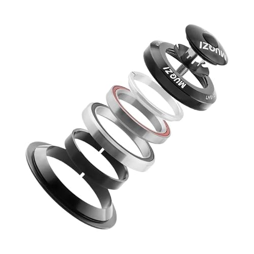 VFdthR Bike Headset Bicycle Headset 30 34 42 44 41.8-52 42-47 44-56 44-50.6mm MTB 1 1/8 1/2 Tapered Tube Integrated Straight(42-47mm)