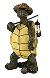 Funny Country Turtle W/ Lantern Statue Outdoor Figure