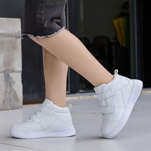 Image of Boys Girls Sneakers for Kids High Top Casual Lightweight Classic Adjustable Strap Dual Hook and Loops Running Shoes
