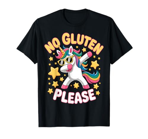 Sin Gluten, por Favor, Lindo Unicornio sin Gluten Camiseta