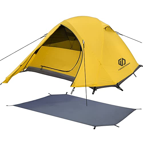 ForestDawn 2 Person Camping Tent with Footprint, Waterproof Windproof 4 Season 3 Season Tent, Double Layer, Easy Setup, Professional Camping Tent for Outdoor Hiking,Mountaineering,Survival,Travel