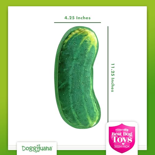 Image of Doggijuana Dill Pickle & Chicken Wing Dog Toy Bundle | 2 Pack, Squeaky | Refillable squeaky plush dog toy + organic calming catnip; eases anxiety, stress & storms; drug-free, hand-harvested