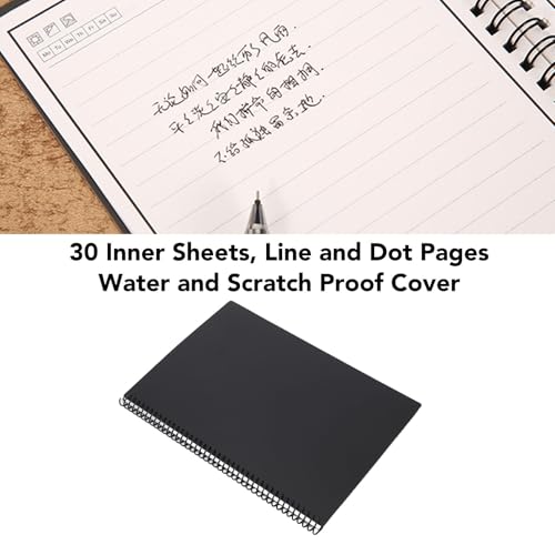 Yunseity Cuaderno de Espiral Reutilizable, 180x255 Mm, Páginas Rayadas y Punteadas, 30 Hojas, Aplicación Conectada, Borrable, para la Escuela, el Trabajo y Proyectos Creativos - imagen 5