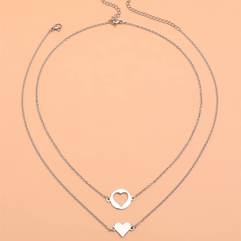 YALLNASL Mother and Daughter Matching Necklaces for 2 Heart Pendant Necklace for Mom and Daughter Birthday Mothers Day Gifts for Mommy and Me Christmas Gift for Mama and Daughter3