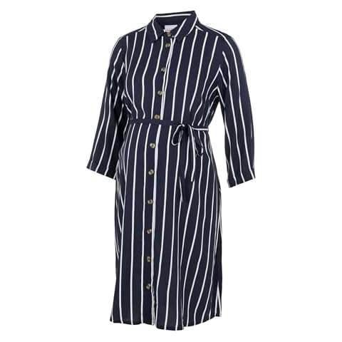 MAMALICIOUS Striped Breastfeeding Dress, Navy Cover