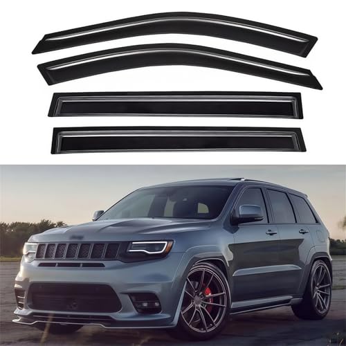 AceRide Window Visors Compatible with 2014-2023 Jeep Cherokee,Rain Guards Sun Shields Window Deflector,Tape-on Style,4pcs